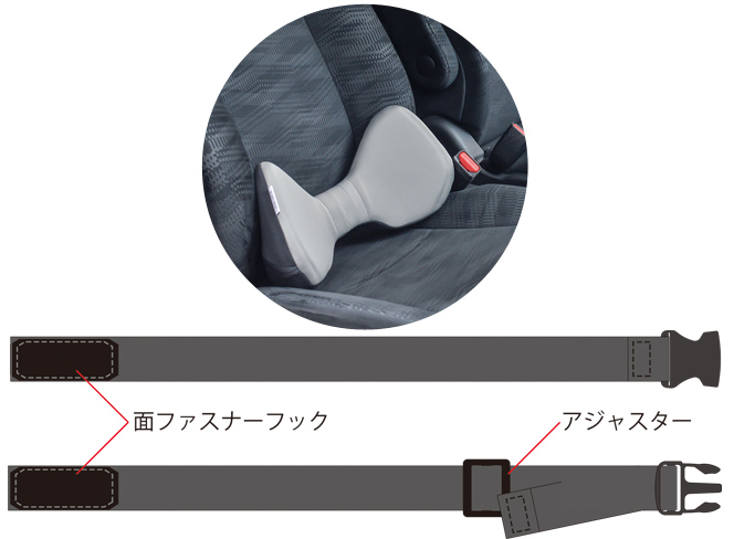 便利なクッション用の付属ベルト付き
