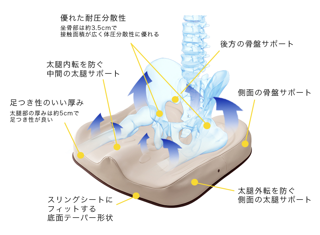 立体形状が骨盤、姿勢、前ずれをケア